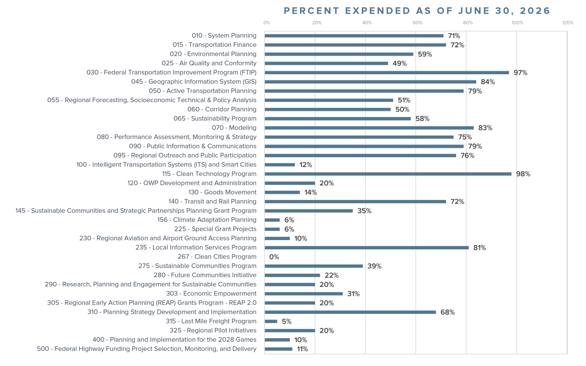 Bar graph showing various program expenses as percentages by June 30, 2020.