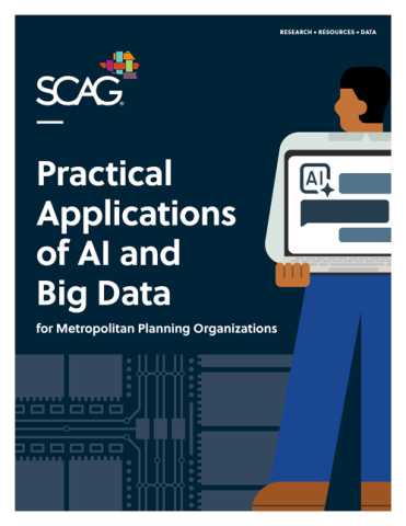 Book cover with a person holding a tablet and text about AI and big data.