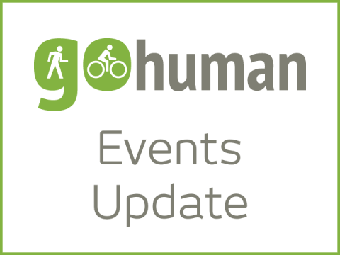 Go Human logo with text "Events Update".