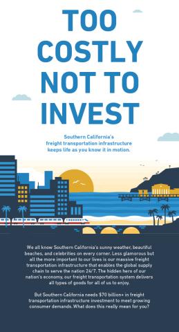 Stylized landscape of a city skyline with ocean and sun.